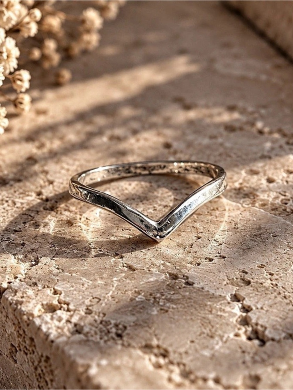 V-Shaped Silver Ring